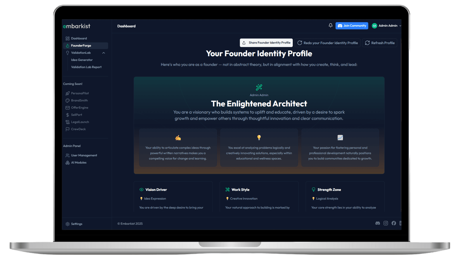 Embarkist Platform Mockup