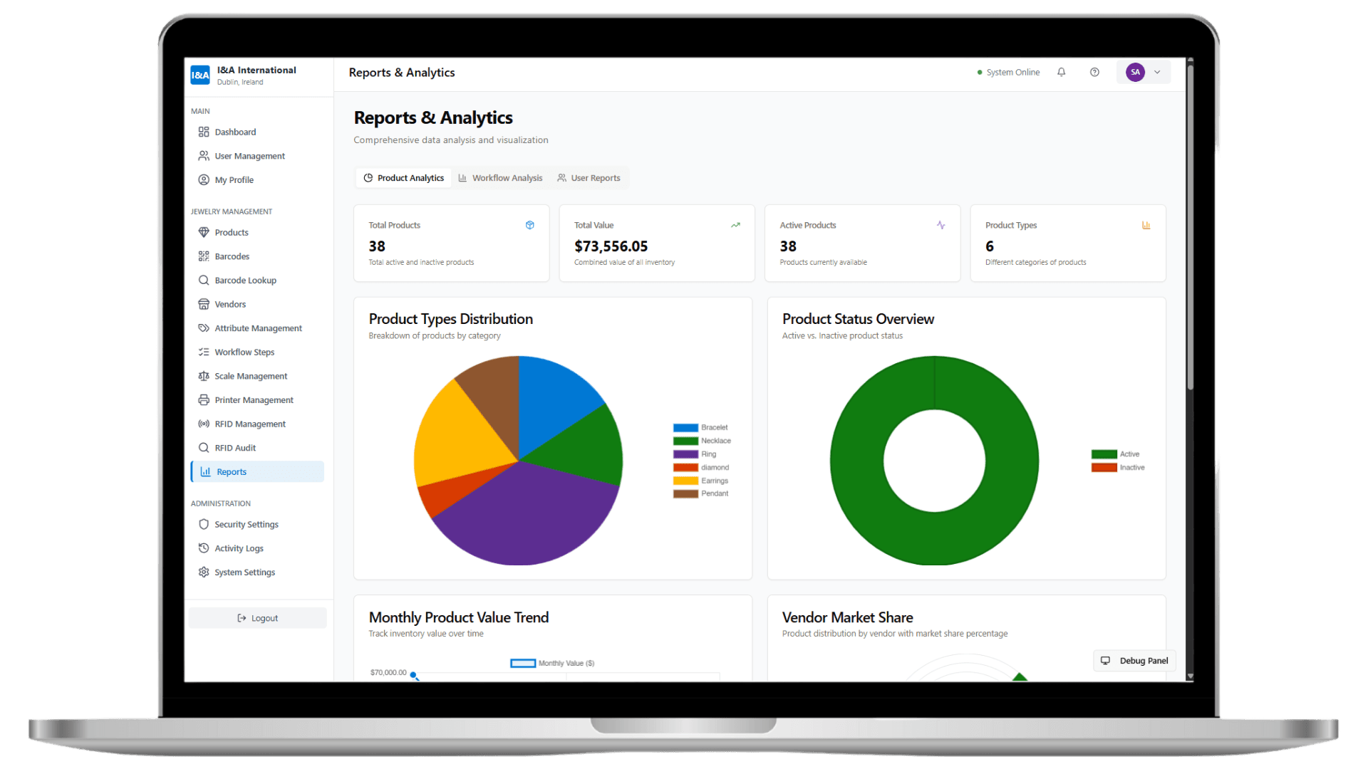 Jewelry Management System Mockup
